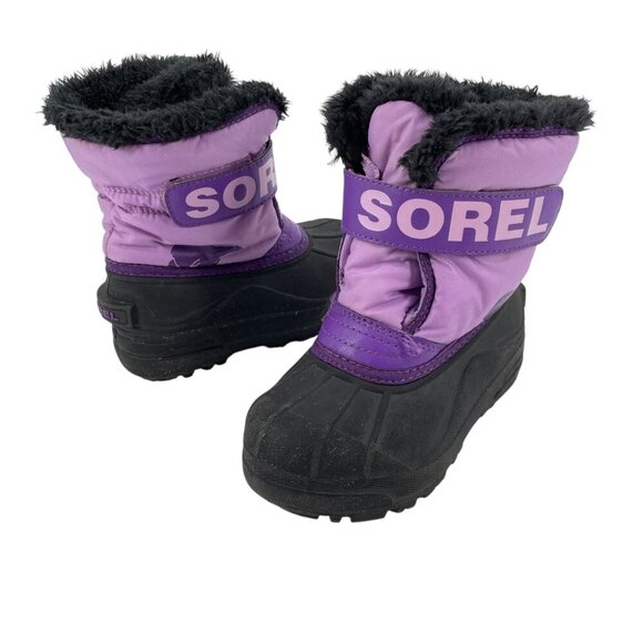 Sorel Snow Commander Purple Waterproof Winter Boots Toddler Girl Size 11 Outdoor - Picture 1 of 6